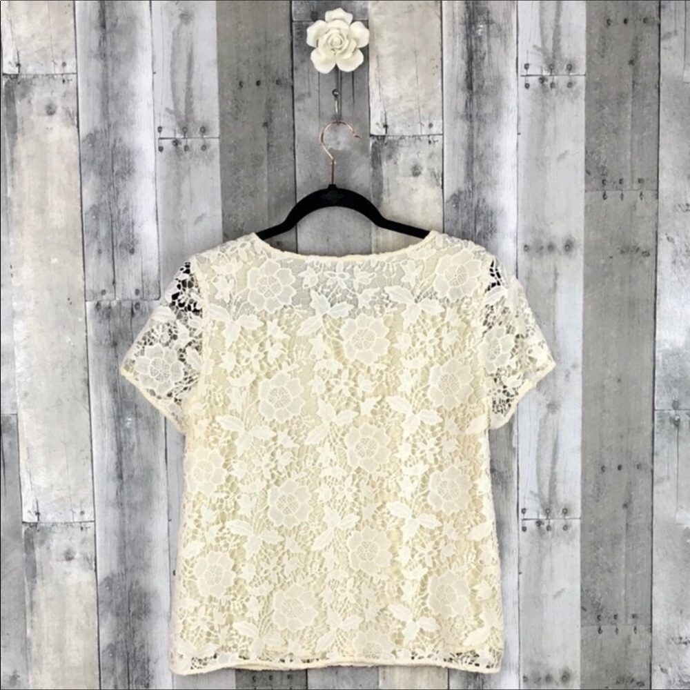 Madewell Cream Meadowlace Tee Size Small NWOT - Picture 4 of 8